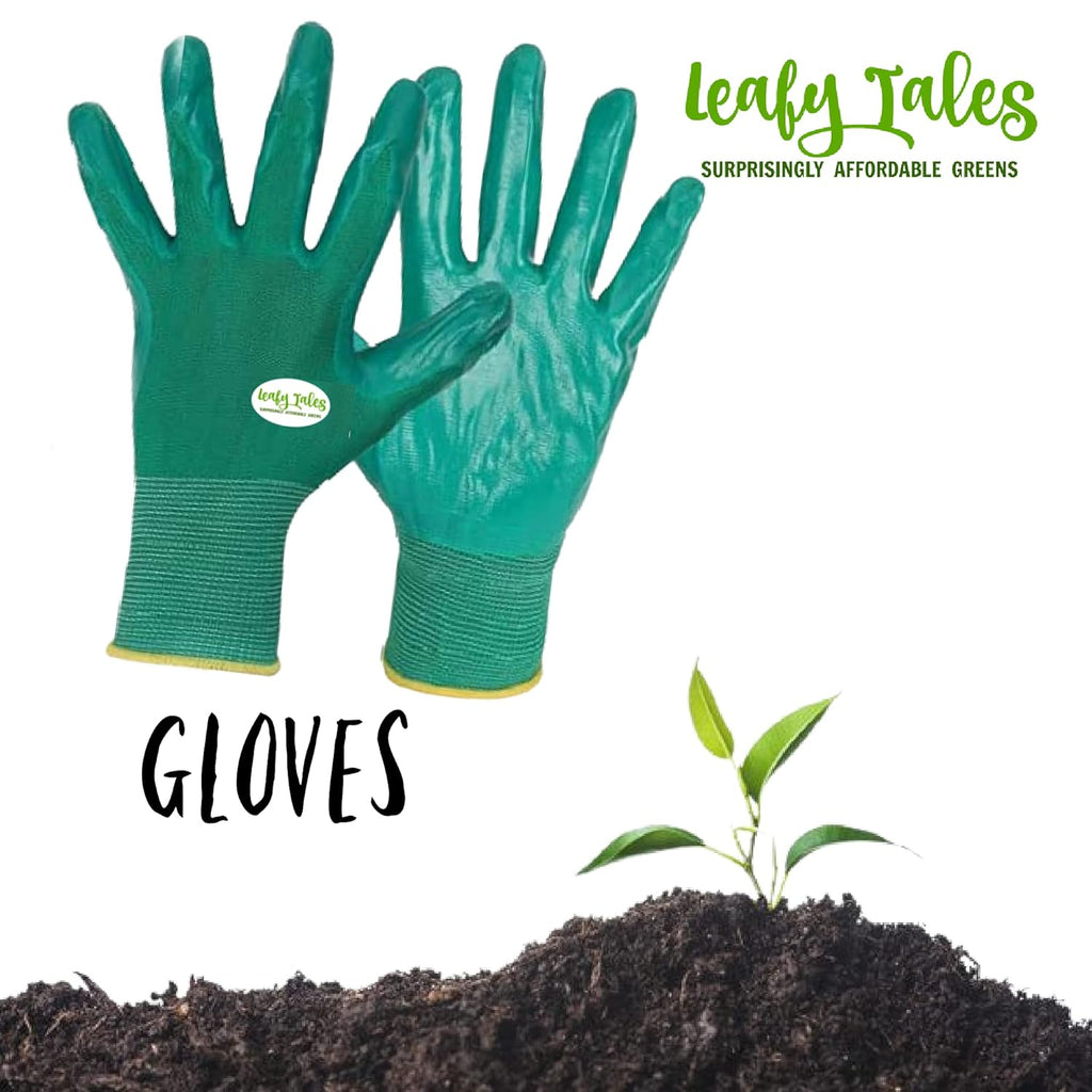 Leafy Tales Gardening Tool Kit Set of 7 (5 Tools + Pruner Scissors + Gloves)