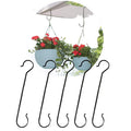 Leafy Tales 16-Inch Heavy Duty Metal S Hooks (Pack of 5) - Large Black S-Shaped Hanging Hooks for Plant Baskets, Bird Feeders, Pots & Pans | Rust-Proof Iron Utility Hooks for Home & Garden