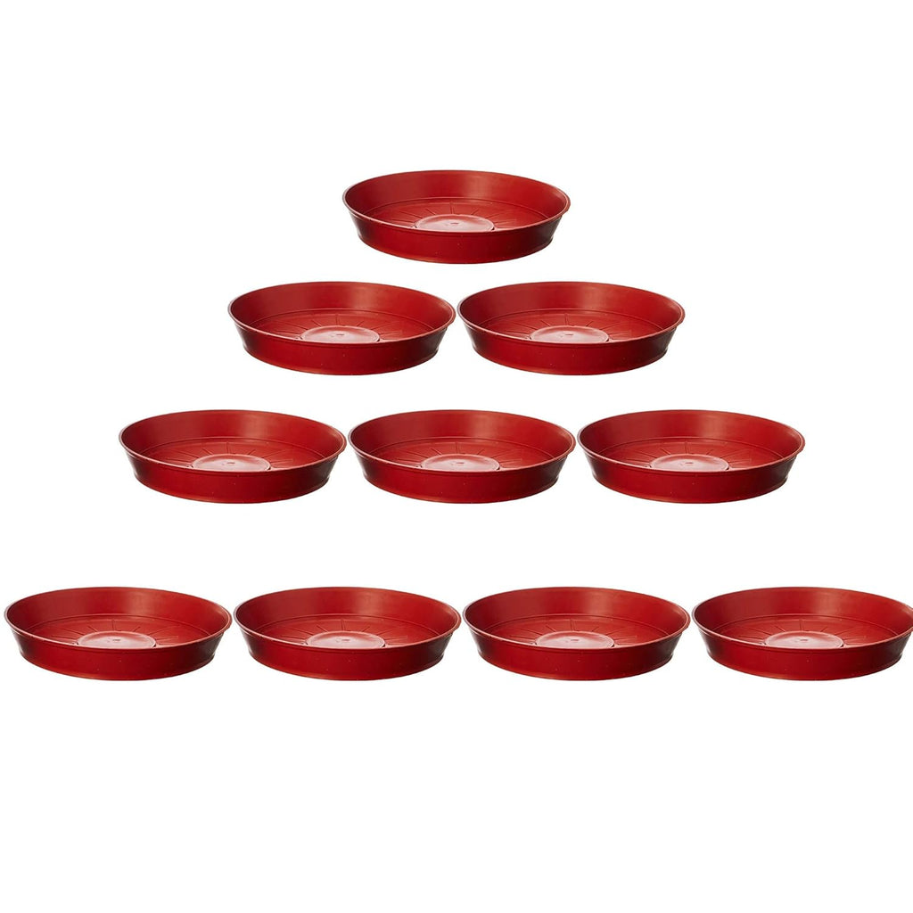 Leafy Tales Plants Bottom Plate, Drip Tray for Plants, Gamla, Terracotta Color| (6-inch, Brown, Set of 10)