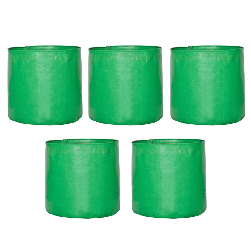 Leafy Tales HDPE Terrace Gardening Grow Bags, Green Color 9 x 9 inches, 16 Pieces