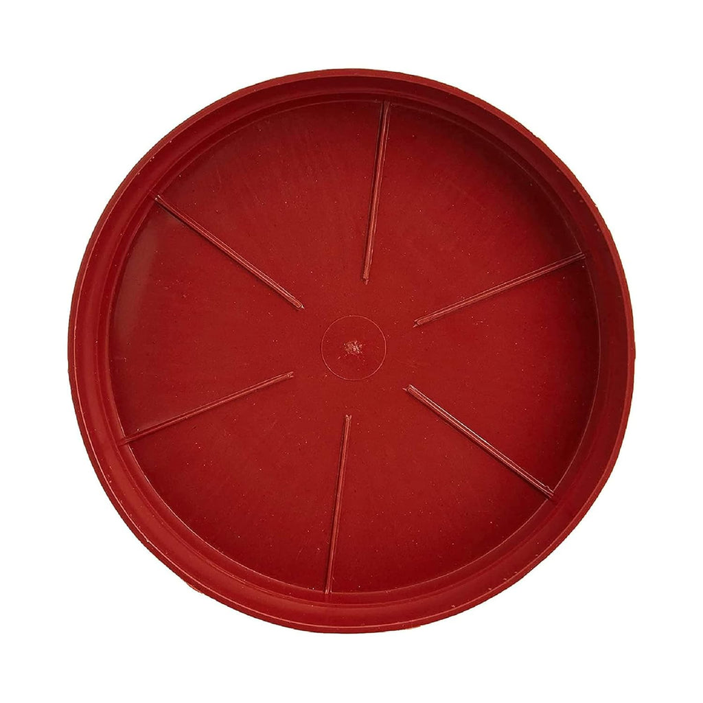 Leafy Tales Planter Bottom Plate/ Gamla Dripping Tray, Terracotta Color Plastic pots | (10-inch, Brown, Pack of 5)
