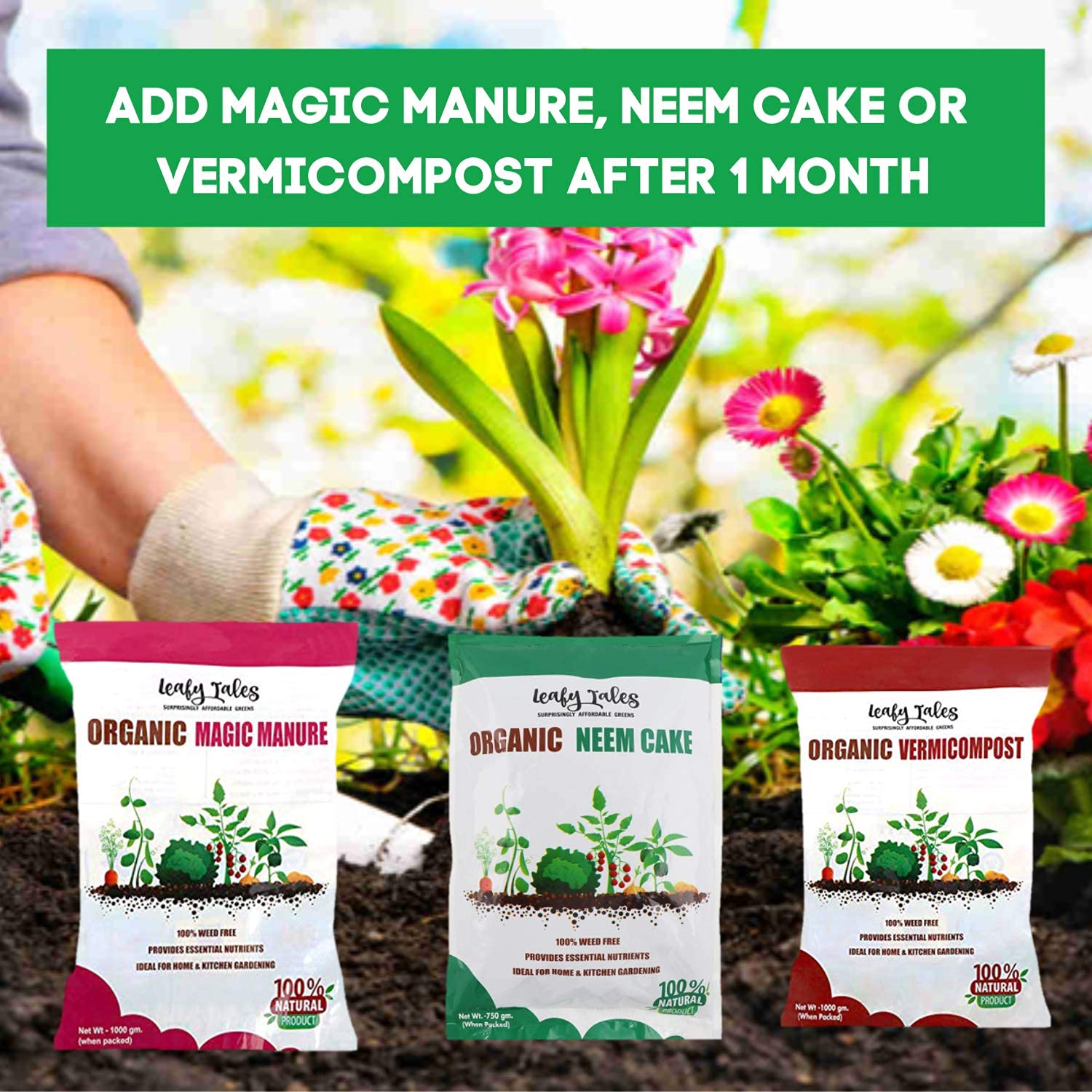 Leafy Tales Potting Soil Mix 10kg - Nutrient Enriched Formula for Faster Growth | 100% Organic & Light Weight with High Water Retention | Ideal for Flowering Plants, Herbs & Succulents