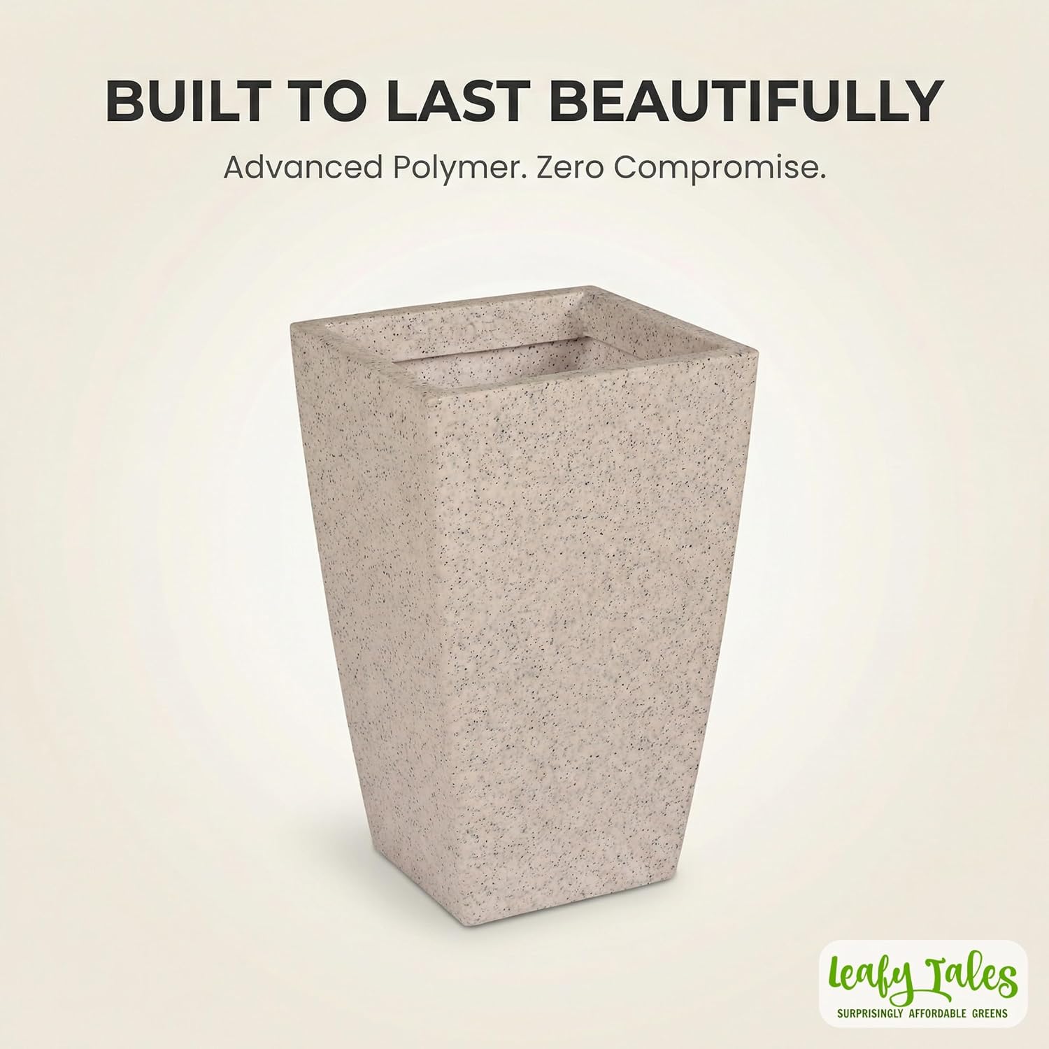 Leafy Tales Modern Roto Square Tower Planter for Home Décor 18 INCH, Highly Durable,Lightweight Indoor Outdoor Planter, Flower Pot Gamla