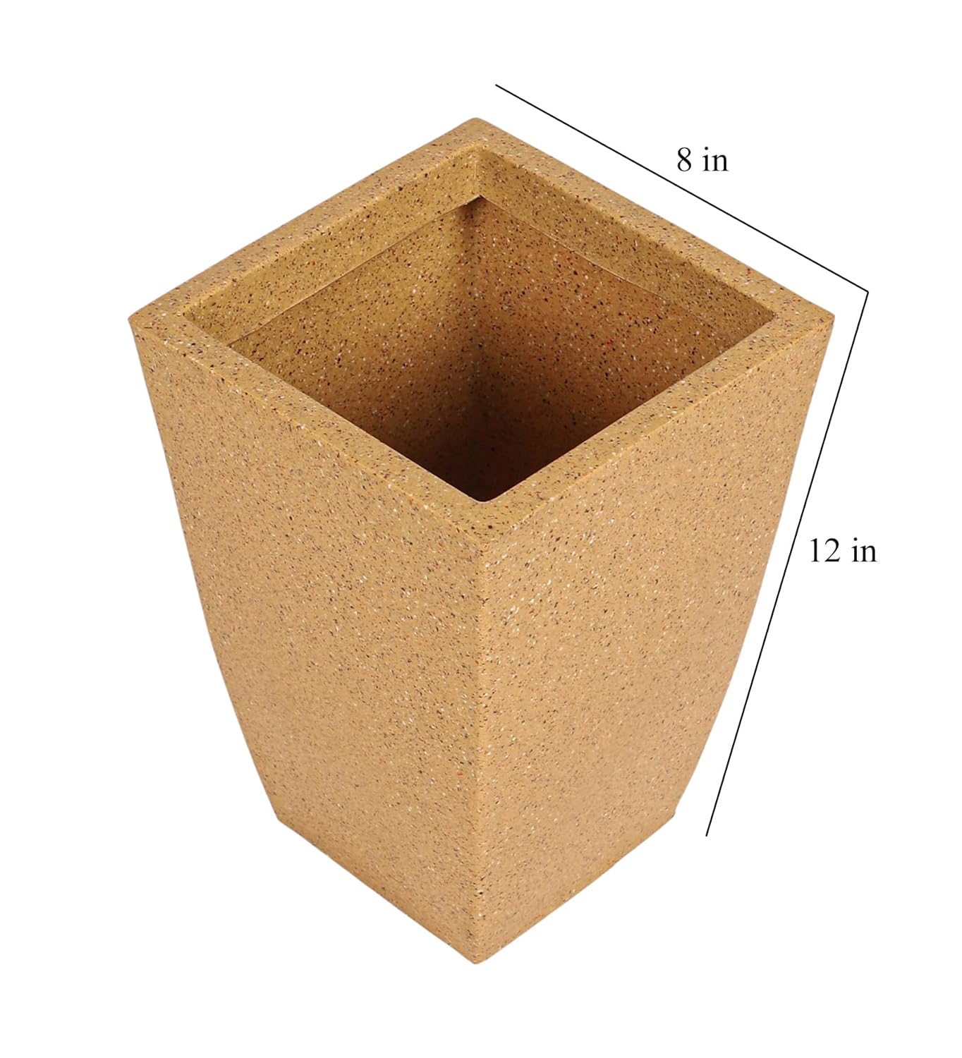 Leafy Tales Modern Roto Square Tower Planter for Home Décor 12 INCH, Highly Durable,Lightweight Indoor Outdoor Planter, Flower Pot Gamla