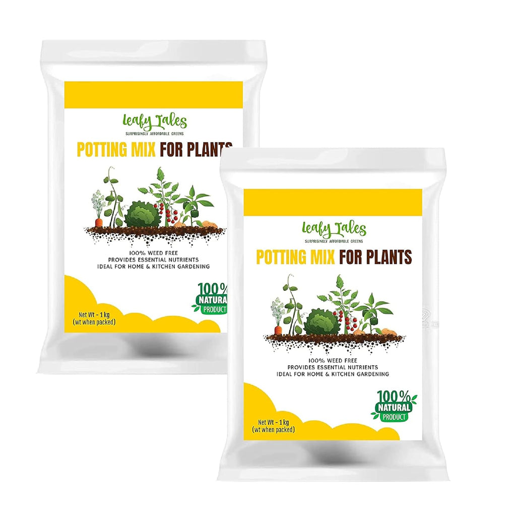 Leafy Tales Potting Soil Mix 2kg - Nutrient Enriched Formula for Faster Growth | 100% Organic & Light Weight with High Water Retention | Ideal for Flowering Plants, Herbs & Succulents