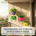 Leafy Tales Plastic Hanging Pot with Chain , Medium, 15 Pieces