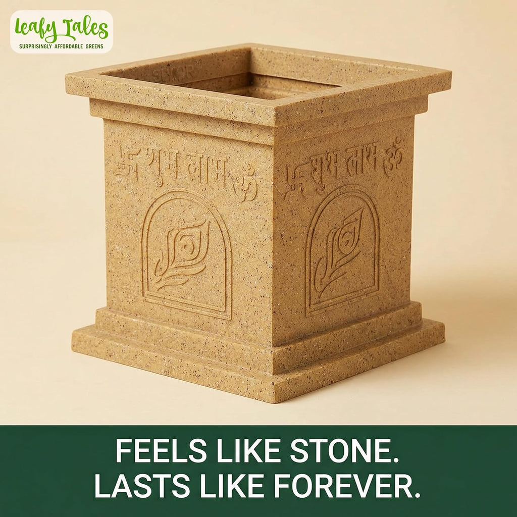 Leafy Tales Modern Greek Tulsi Pot/Planter for Home Décor 12 INCH, Highly Durable,Lightweight Indoor Outdoor Planter, Flower Pot Gamla,Tree Planter