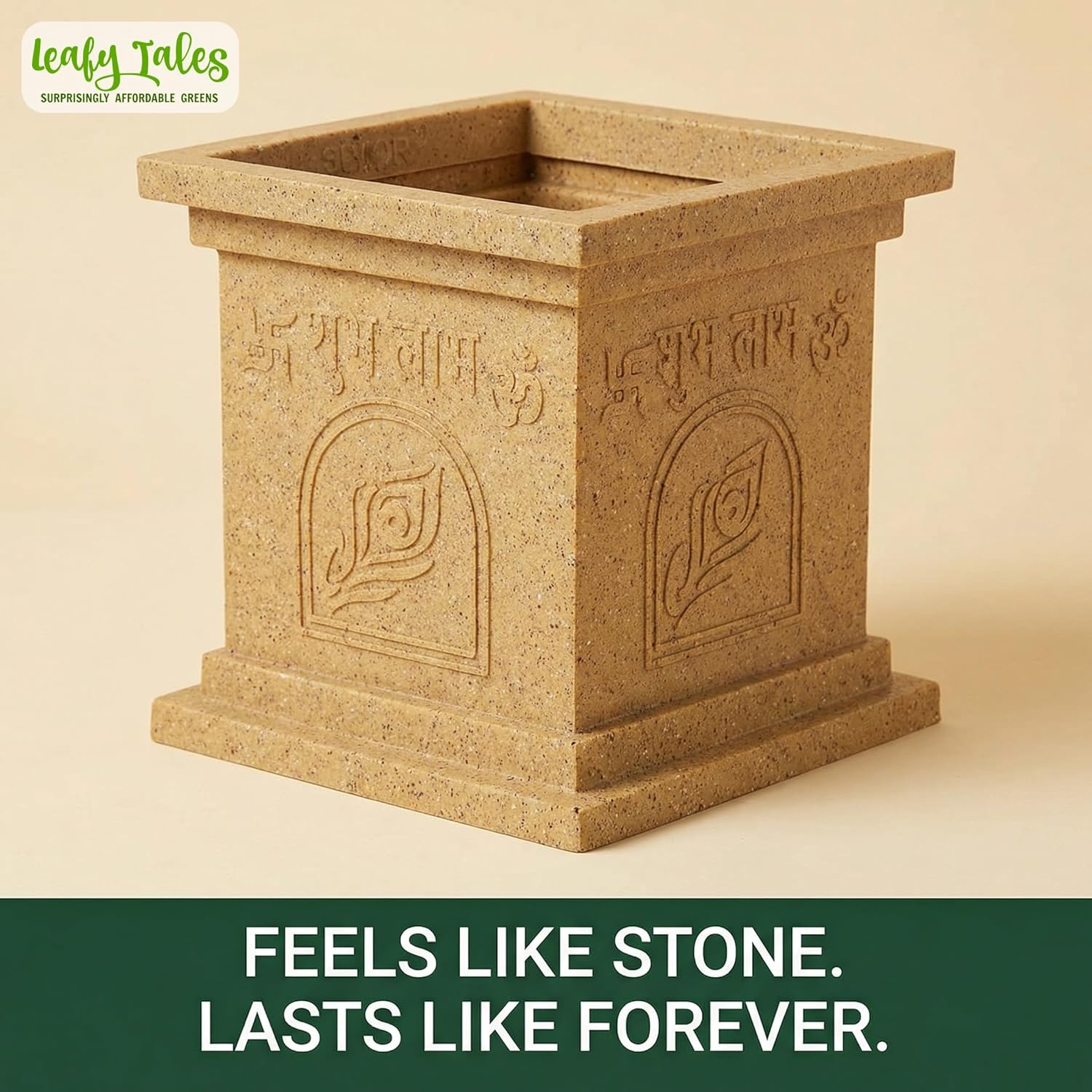 Leafy Tales Modern Greek Tulsi Pot/Planter for Home Décor 12 INCH, Highly Durable,Lightweight Indoor Outdoor Planter, Flower Pot Gamla,Tree Planter