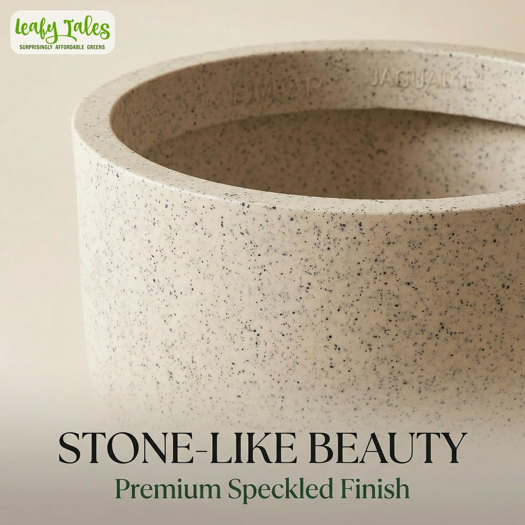 Leafy Tales Modern Round Planter for Home Décor 16 INCH, Highly Durable,Lightweight Indoor Outdoor Planter, Flower Pot Gamla,Tree Planter, Pot for Balcony Garden, Vegetables, Flowers & Greenery