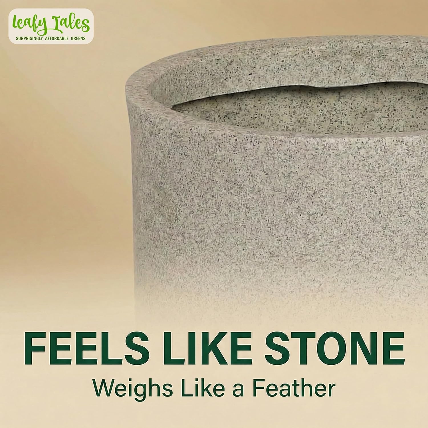 Leafy Tales Modern Round Cylindrical Planter for Home Décor 10 INCH, Highly Durable,Lightweight Indoor Outdoor Planter, Flower Pot Gamla, Pot for Balcony Garden, Vegetables