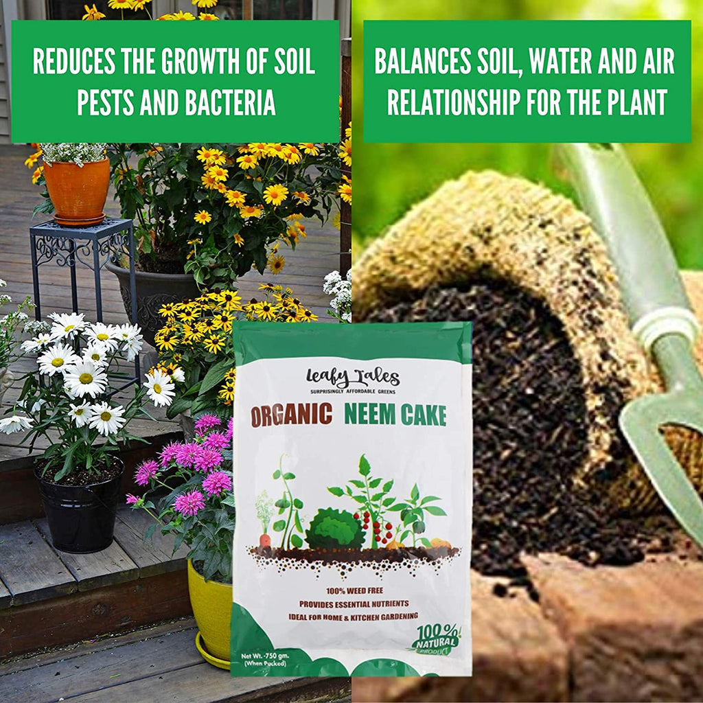 Leafy Tales Organic Neem Cake Powder for Plants 2kg - 100% Natural Neem Khali Fertilizer & Pest Repellent | Soil Conditioner & Growth Booster for Indoor and Outdoor Home Garden