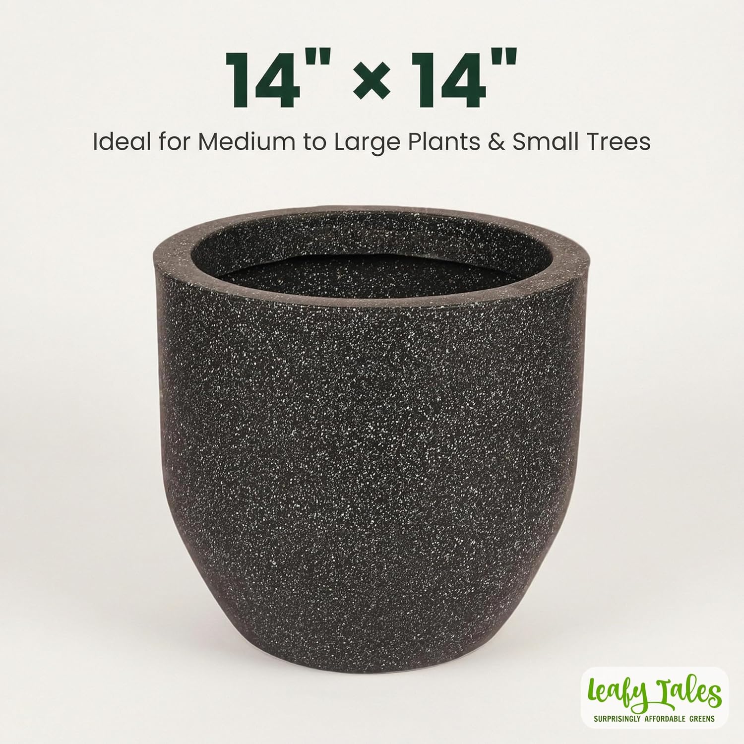 Leafy Tales Modern Round Planter for Home Décor 14 INCH, Highly Durable,Lightweight Indoor Outdoor Planter, Flower Pot Gamla,Tree Planter, Pot for Balcony Garden, Vegetables, Flowers & Greenery