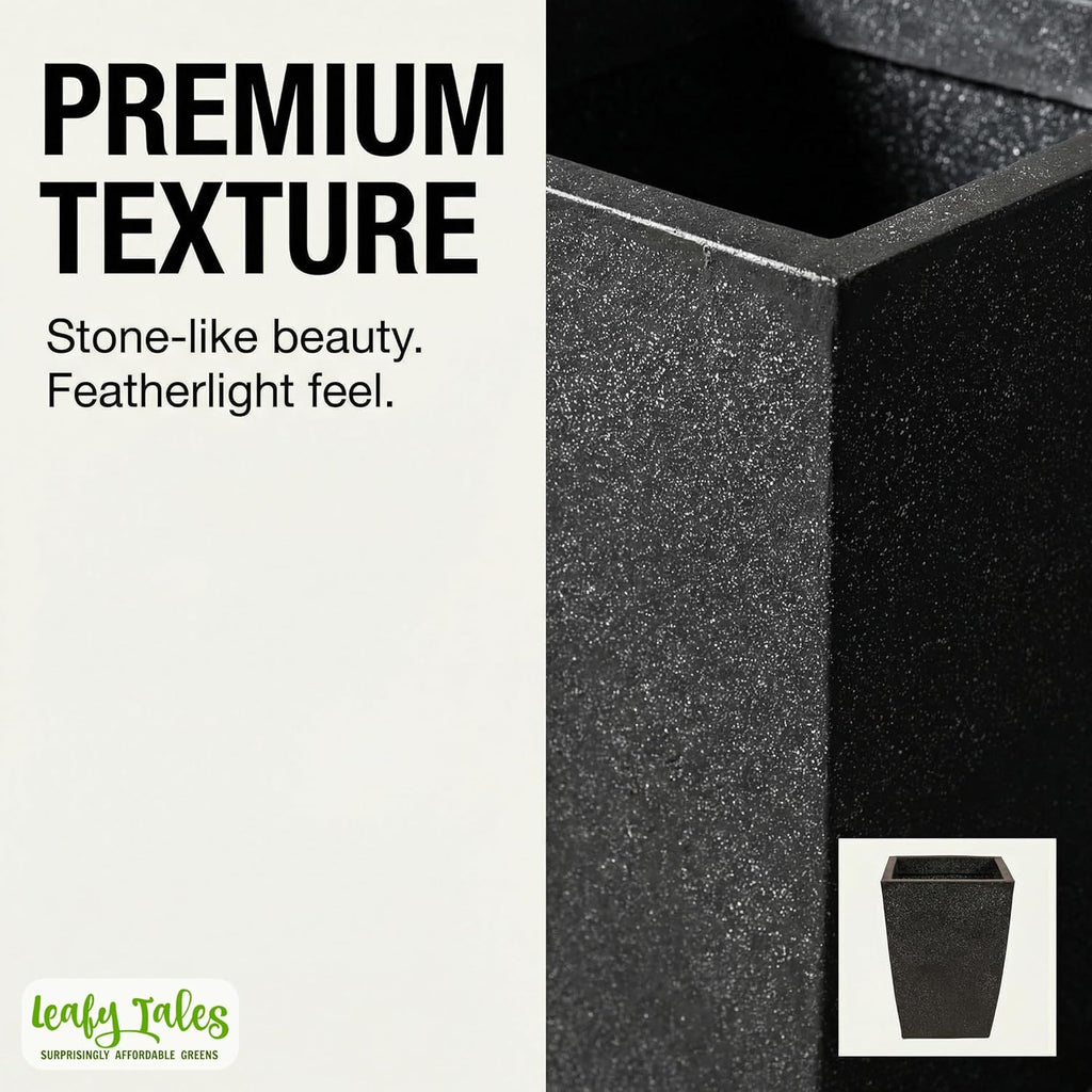 Leafy Tales Modern Roto Square Tower Planter for Home Décor 18 INCH, Highly Durable,Lightweight Indoor Outdoor Planter, Flower Pot Gamla