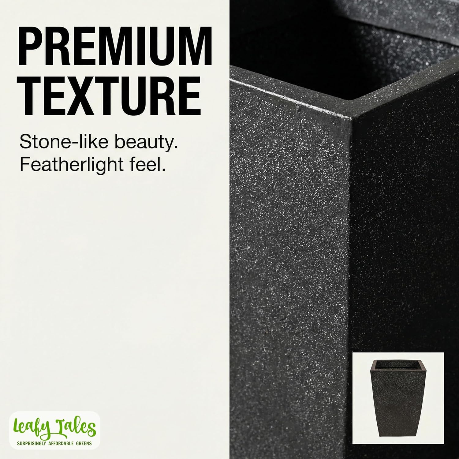 Leafy Tales Modern Roto Square Tower Planter for Home Décor 18 INCH, Highly Durable,Lightweight Indoor Outdoor Planter, Flower Pot Gamla