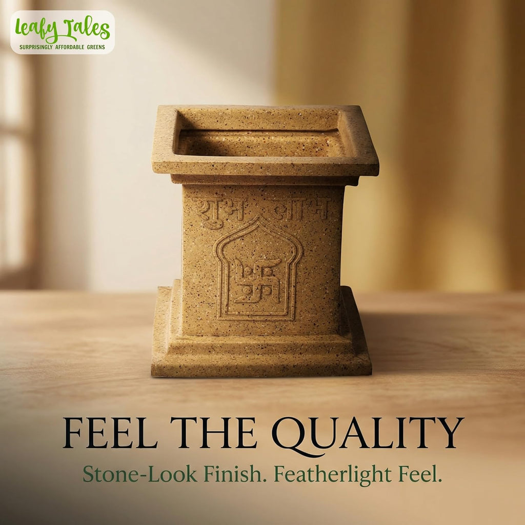 Leafy Tales Modern Greek Tulsi Pot/Planter for Home Décor 10 INCH, Highly Durable,Lightweight Indoor Outdoor Planter, Flower Pot Gamla,Tree Planter