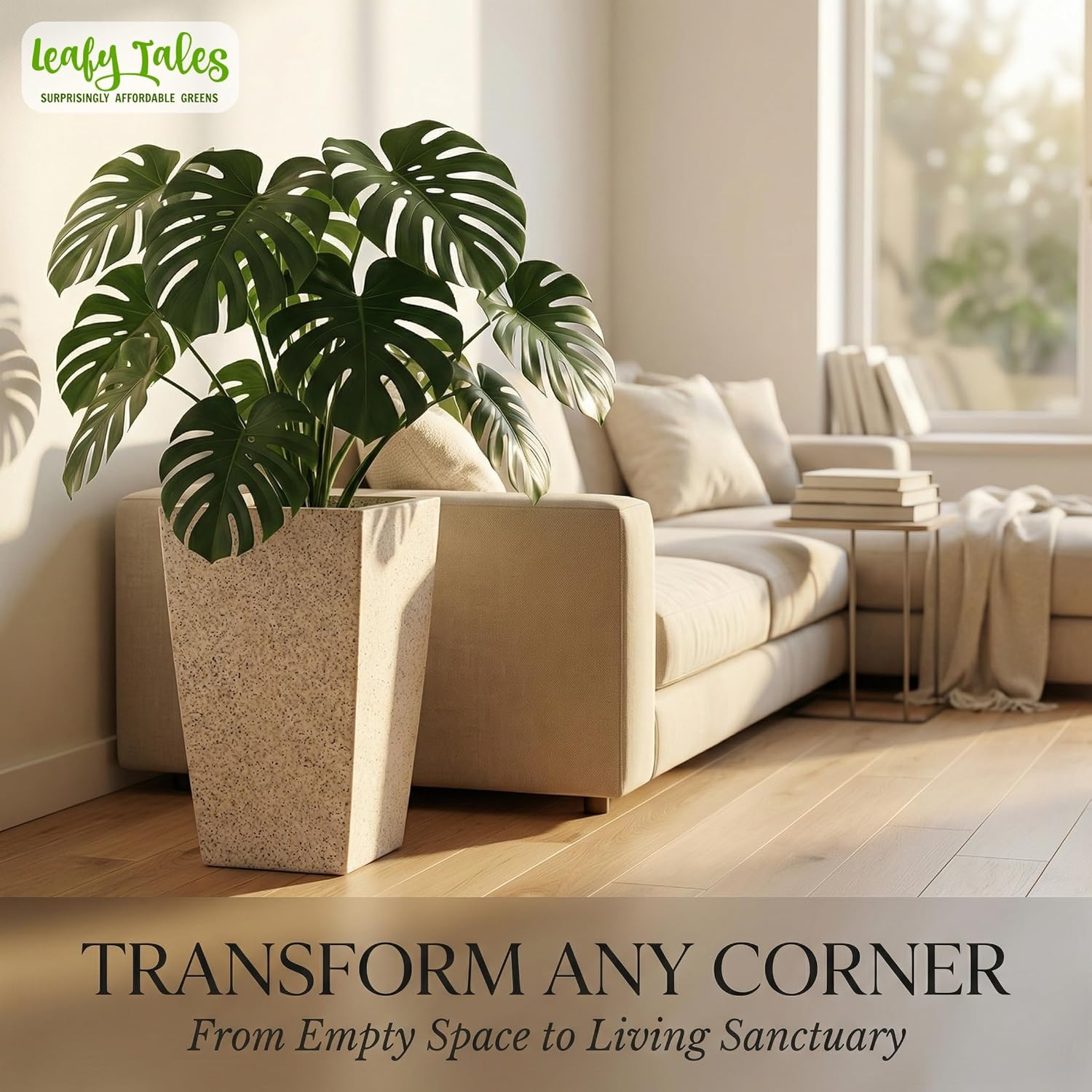 Leafy Tales Modern Roto Square Tower Planter for Home Décor 18 INCH, Highly Durable,Lightweight Indoor Outdoor Planter, Flower Pot Gamla