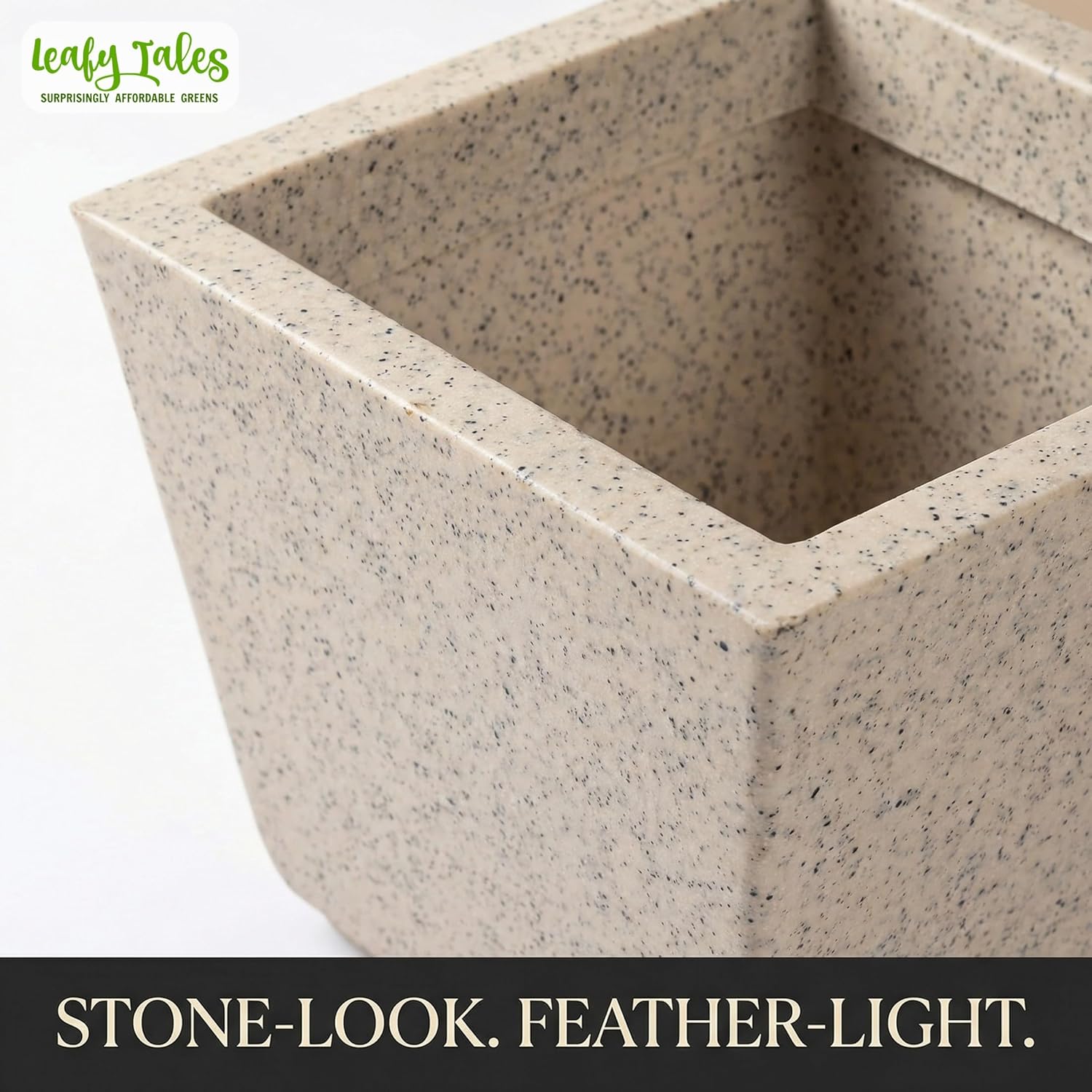 Leafy Tales Modern Square Planter for Home Decor 12 INCH, Highly Durable,Lightweight Indoor Outdoor Planter, Flower Pot Gamla,Tree Planter, Pot for Balcony Garden, Vegetables, Flowers & Greenery