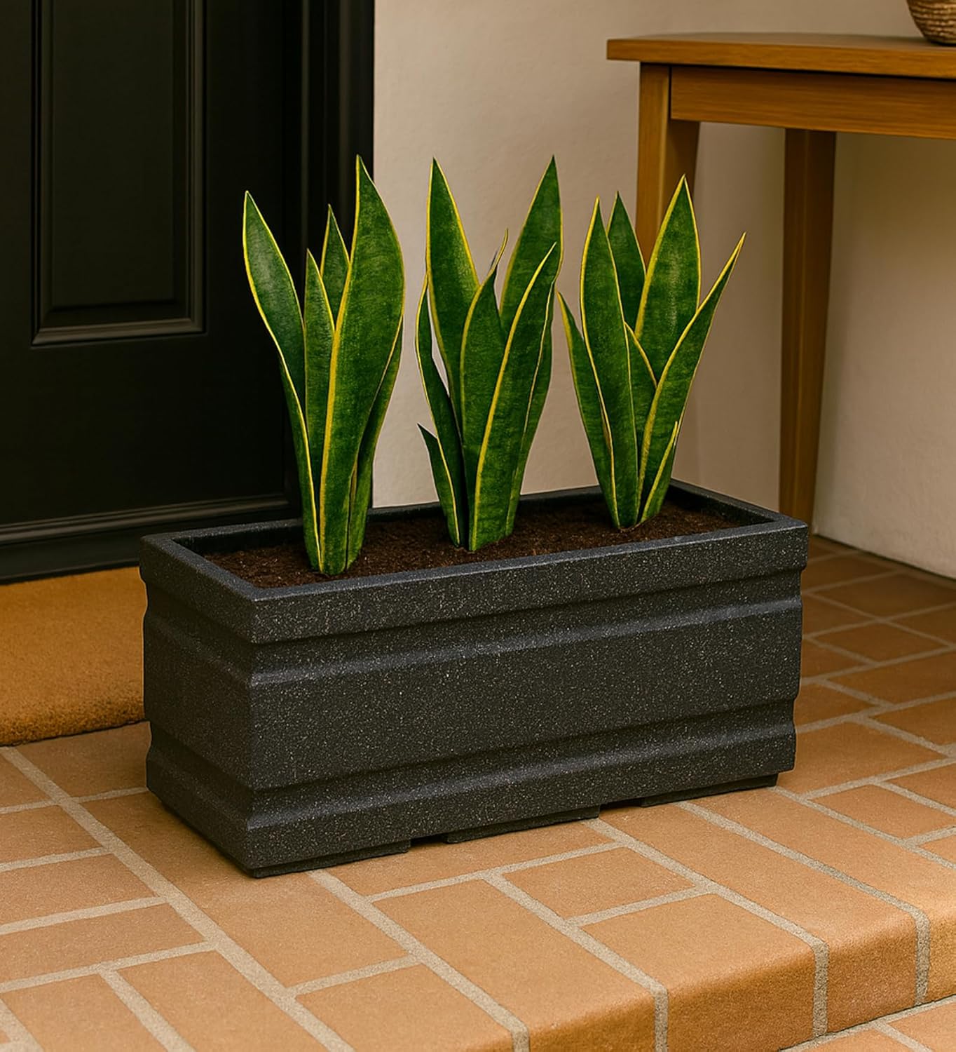 Leafy Tales Modern Rectangular Planter for Home Décor 24 INCH, Highly Durable,Lightweight Indoor Outdoor Planter, Flower Pot Gamla,Tree Planter, Pot for Balcony Garden, Vegetables, Flowers & Greenery