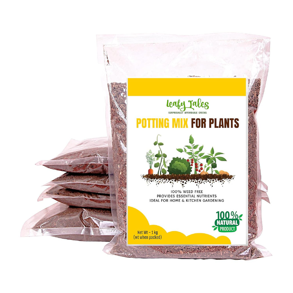Leafy Tales Potting Soil Mix 5kg - Nutrient Enriched Formula for Faster Growth | 100% Organic & Light Weight with High Water Retention | Ideal for Flowering Plants, Herbs & Succulents