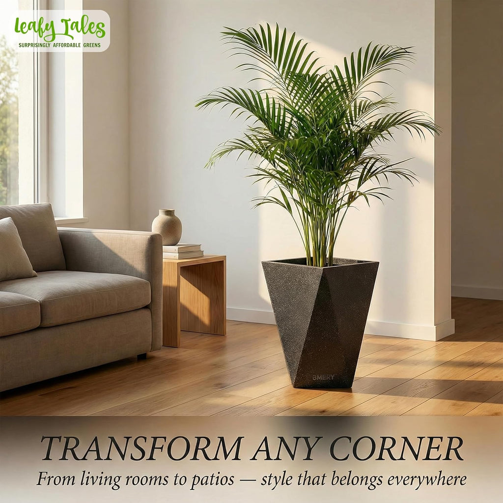 Leafy Tales Modern Diamond Tower Planter for Home Décor 19 INCH, Highly Durable,Lightweight Indoor Outdoor Planter, Flower Pot Gamla