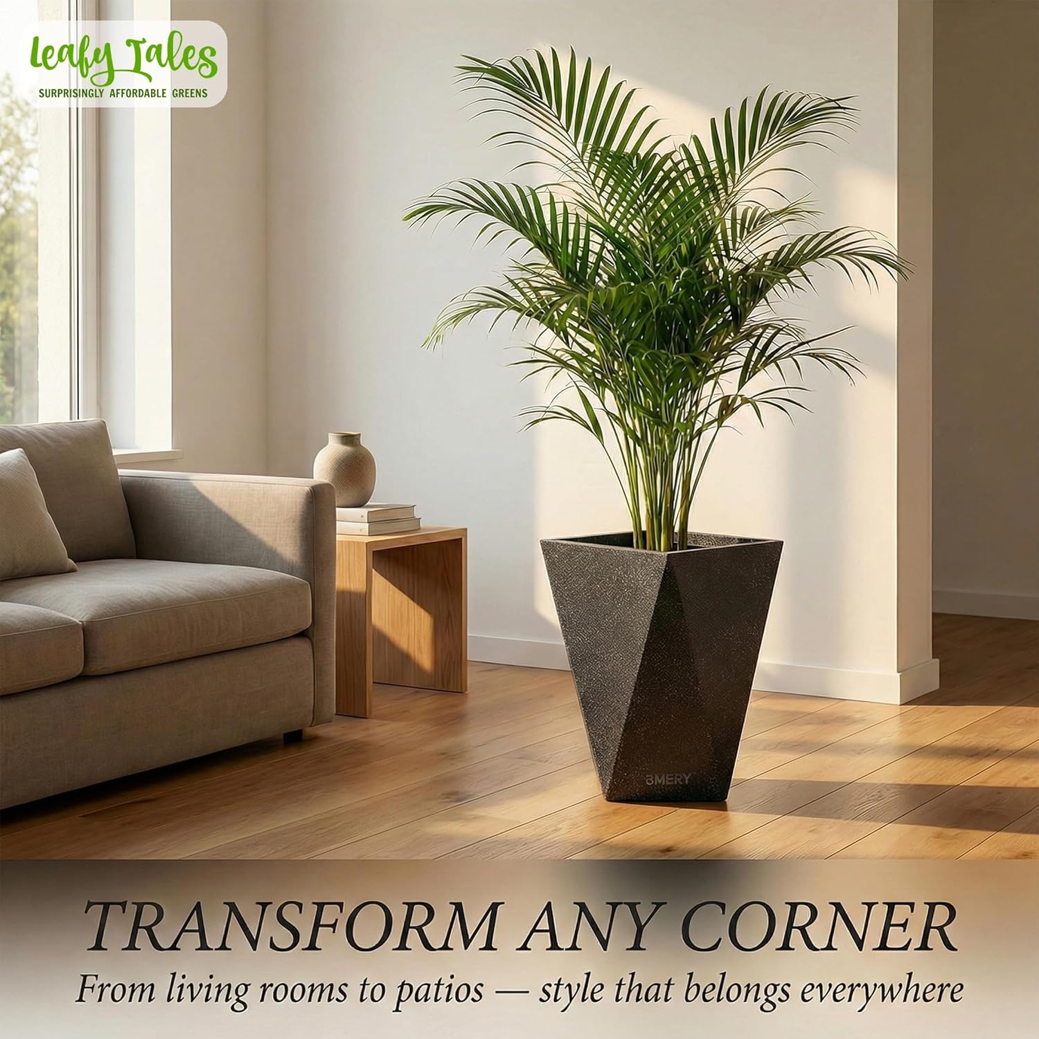Leafy Tales Modern Diamond Tower Planter for Home Décor 19 INCH, Highly Durable,Lightweight Indoor Outdoor Planter, Flower Pot Gamla