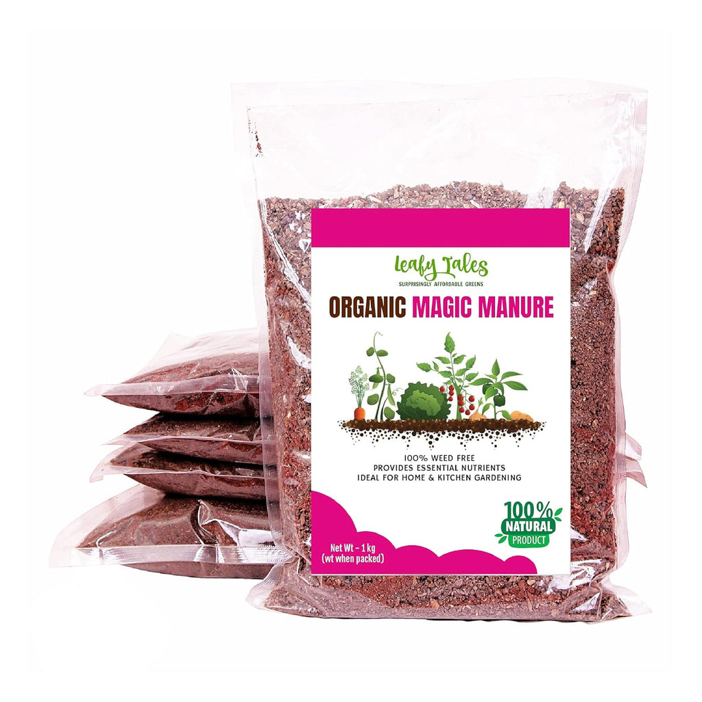 Leafy Tales Magic Manure 5kg | Organic Fertilizer for Home Garden | 100% Natural Plant Food & Soil Booster | Ideal for Succulents, Vegetables, Flowers & Indoor Plants | All-Purpose Bio Manure