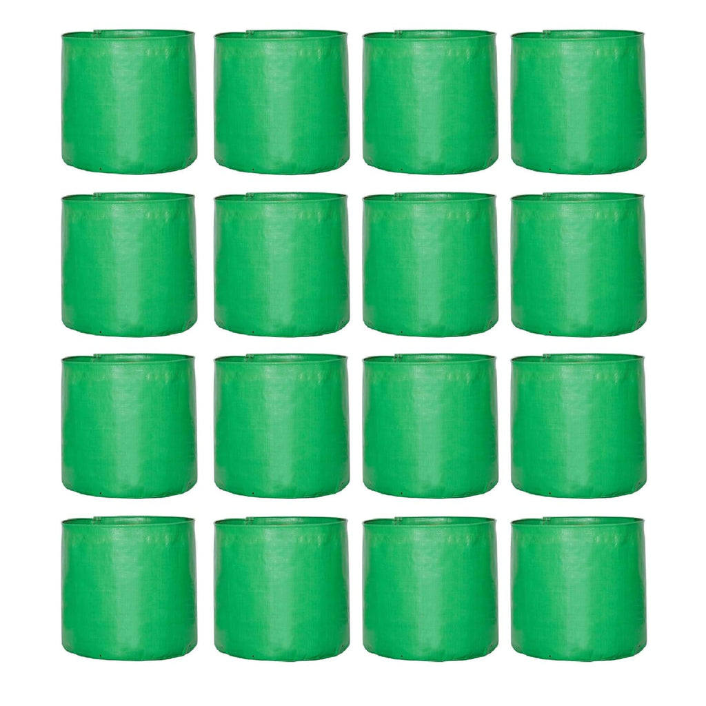Leafy Tales HDPE Terrace Gardening Grow Bags, Green Color 9 x 9 inches, 16 Pieces