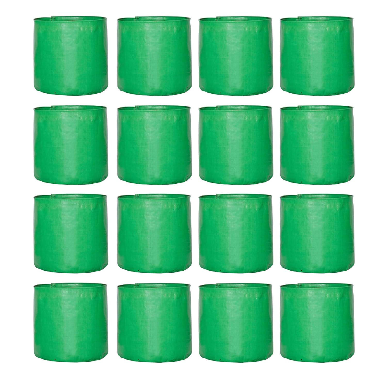 Leafy Tales HDPE Terrace Gardening Grow Bags, Green Color 9 x 9 inches, 16 Pieces