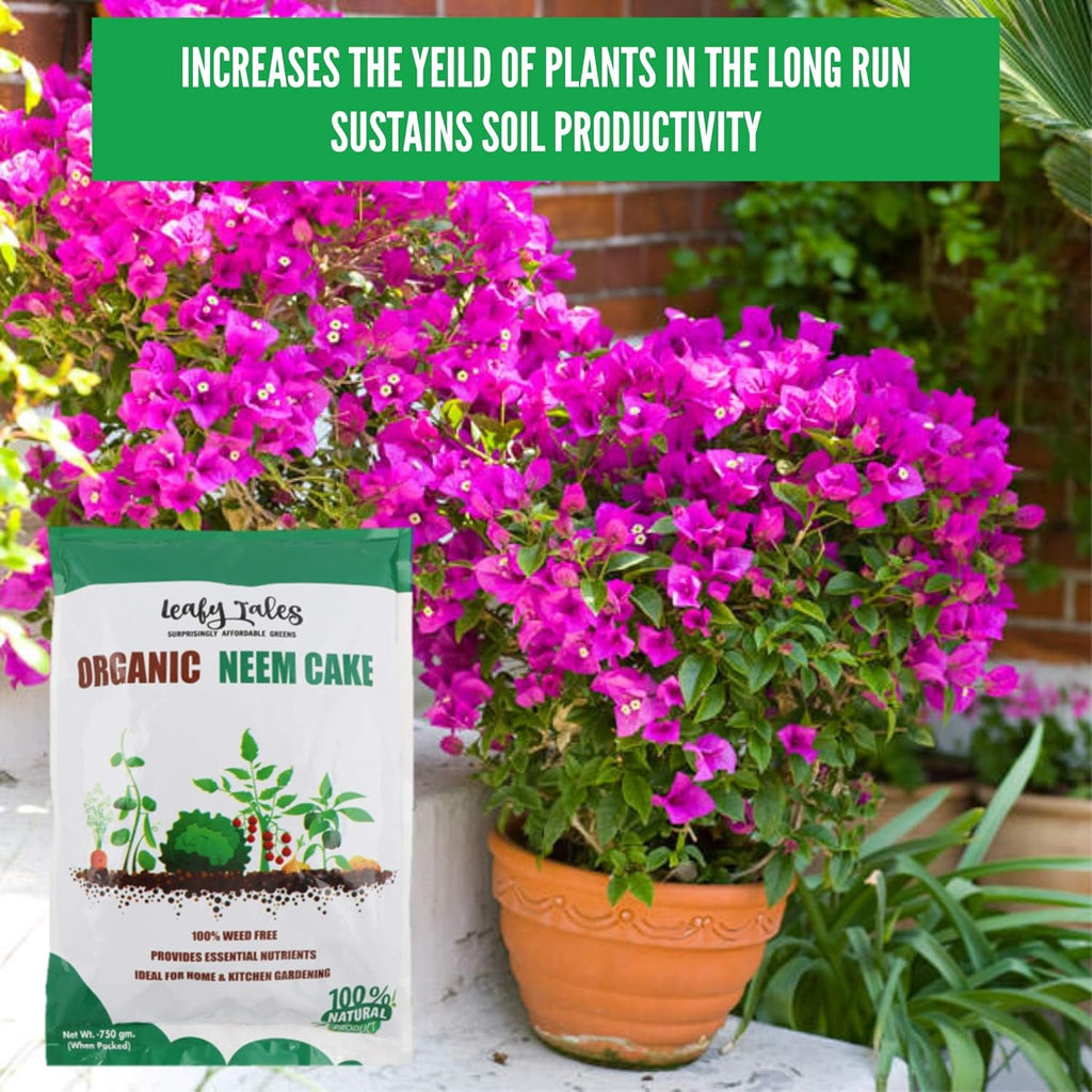 Leafy Tales Organic Neem Cake Powder for Plants 5kg - 100% Natural Neem Khali Fertilizer & Pest Repellent | Soil Conditioner & Growth Booster for Indoor and Outdoor Home Garden