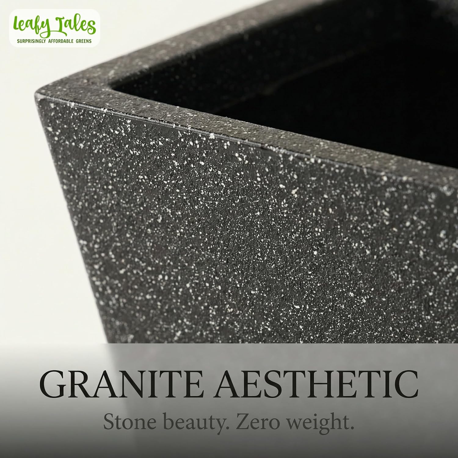 Leafy Tales Modern Square Planter for Home Decor 10 INCH, Highly Durable,Lightweight Indoor Outdoor Planter, Flower Pot Gamla,Tree Planter, Pot for Balcony Garden, Vegetables, Flowers & Greenery
