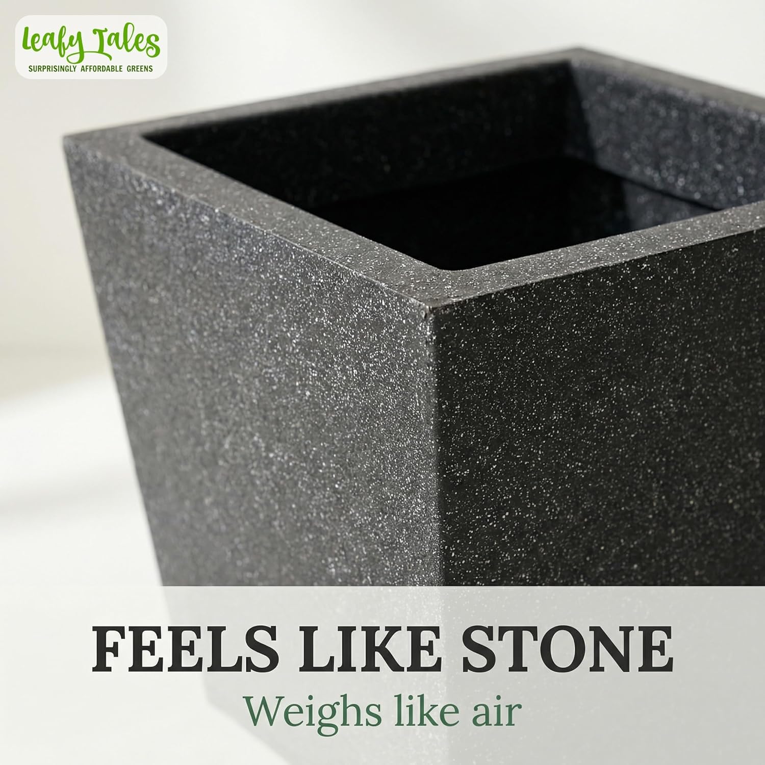 Leafy Tales Modern Square Planter for Home Decor 12 INCH, Highly Durable,Lightweight Indoor Outdoor Planter, Flower Pot Gamla,Tree Planter, Pot for Balcony Garden, Vegetables, Flowers & Greenery