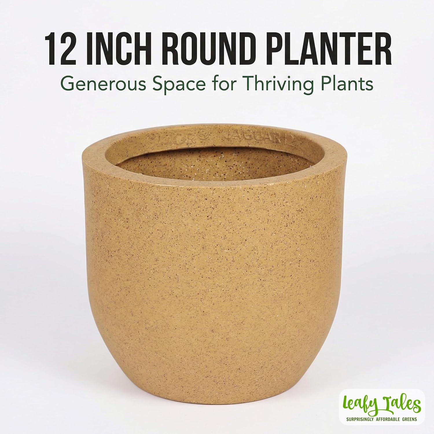Leafy Tales Modern Round Planter for Home Décor 12 INCH, Highly Durable,Lightweight Indoor Outdoor Planter, Flower Pot Gamla,Tree Planter, Pot for Balcony Garden, Vegetables, Flowers & Greenery
